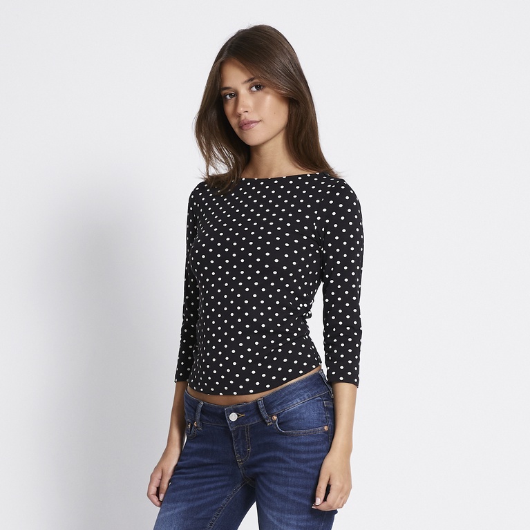 Boat neck 3/4 sleeve top "Desire"